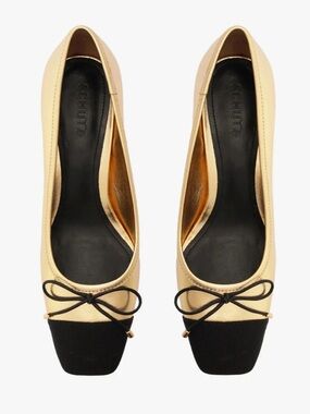 NWOB SCHUTZ ARISSA BLOCK METALLIC LEATHER PUMP SIZE - 9.5B